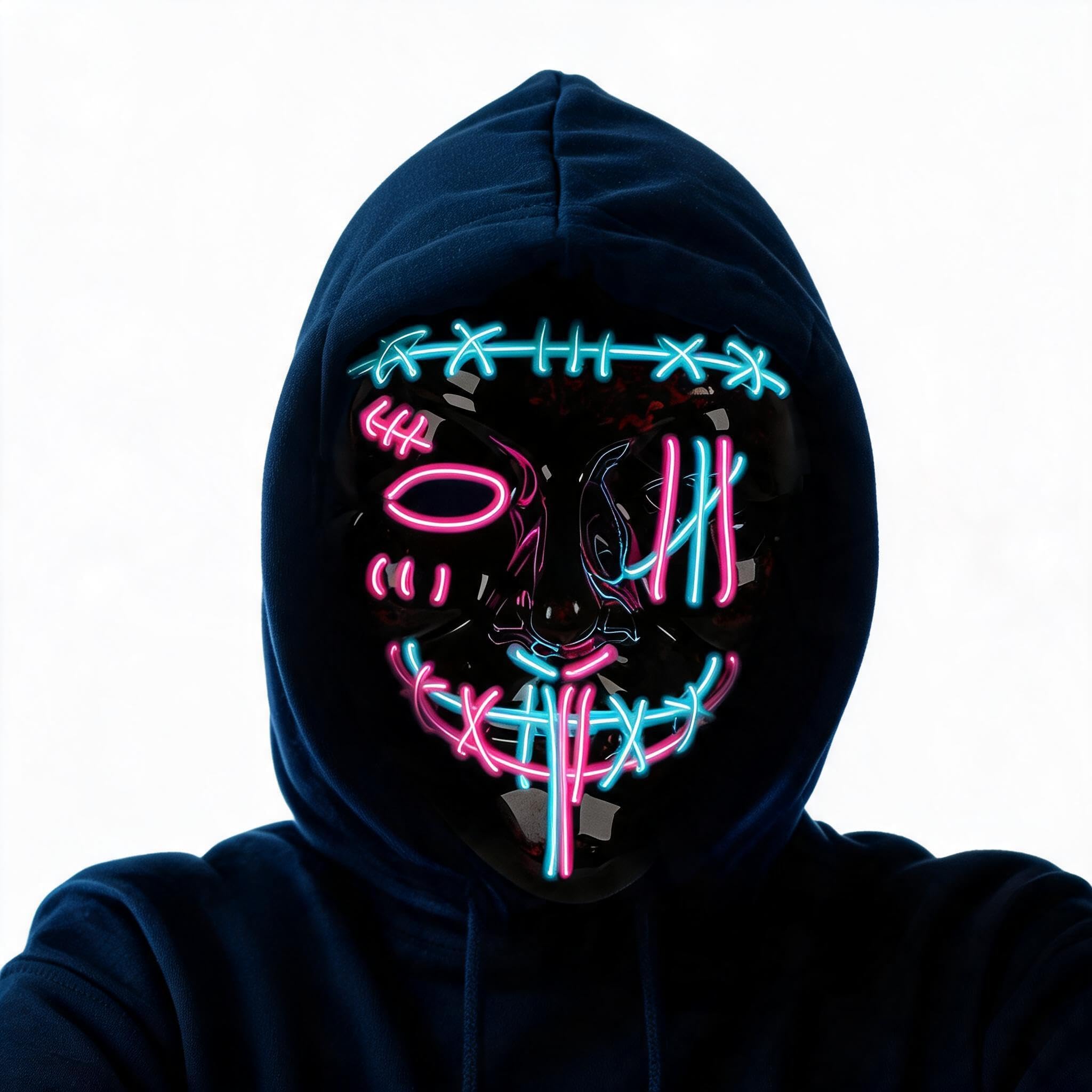 Led Purge Mask Halloween - 3-pack Halloween griezelmasker LED-masker LED Purge-masker