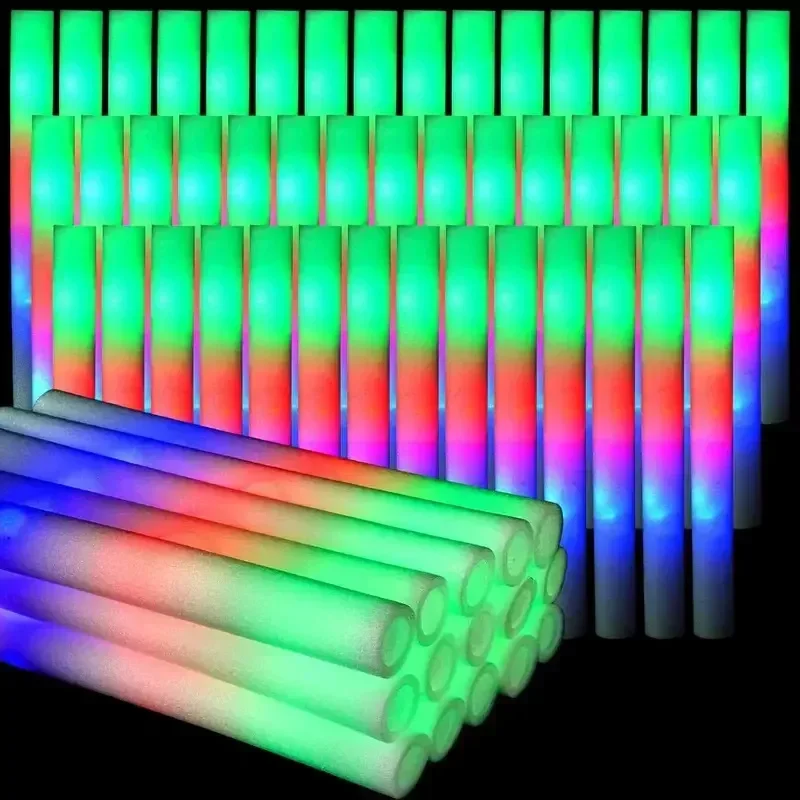 Flashing Led Foam Sticks Party - 30 stuks schuimglowsticks met 3 modi,