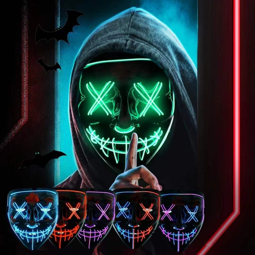 Led Purge Mask Halloween - Draadloze Neon LED Purge Mask Glow-in-the-dark