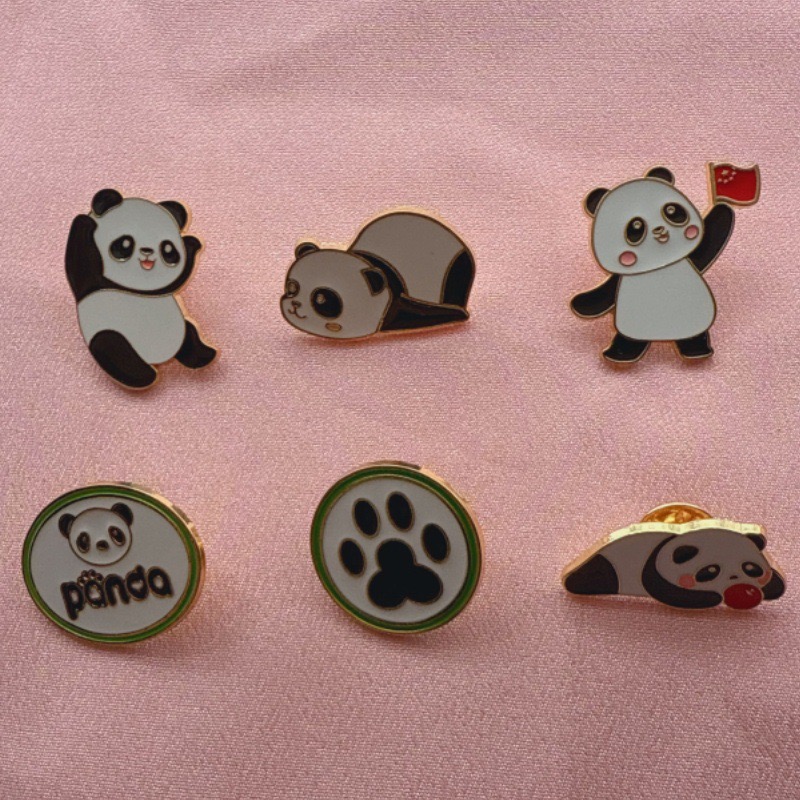 Party Supplies - 6 stks Cartoon China Panda Badge