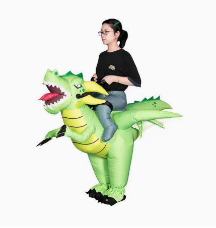 Inflatable Dinosaur Costume Adult - 1 stuk Halloween Opblaasbaar Drakenrijder Cosplay