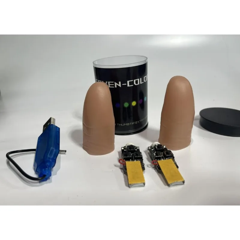 Thumb Tip Magic Trick Set - Superlichte zeven kleuren LED-licht duimtips Goocheltrucs