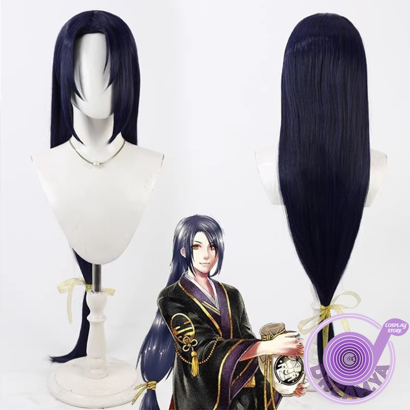 Anime Cosplay Wig Heat Resistant - Jiroutachi Cosplay Pruik Touken Ranbu Marineblauw