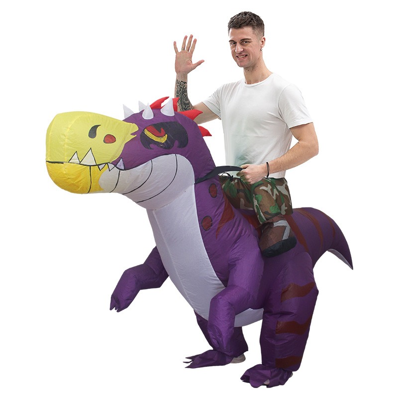 Inflatable Dinosaur Costume Adult - Halloween Dinosaurus Opblaasbare Jurk Grappig Rijdend