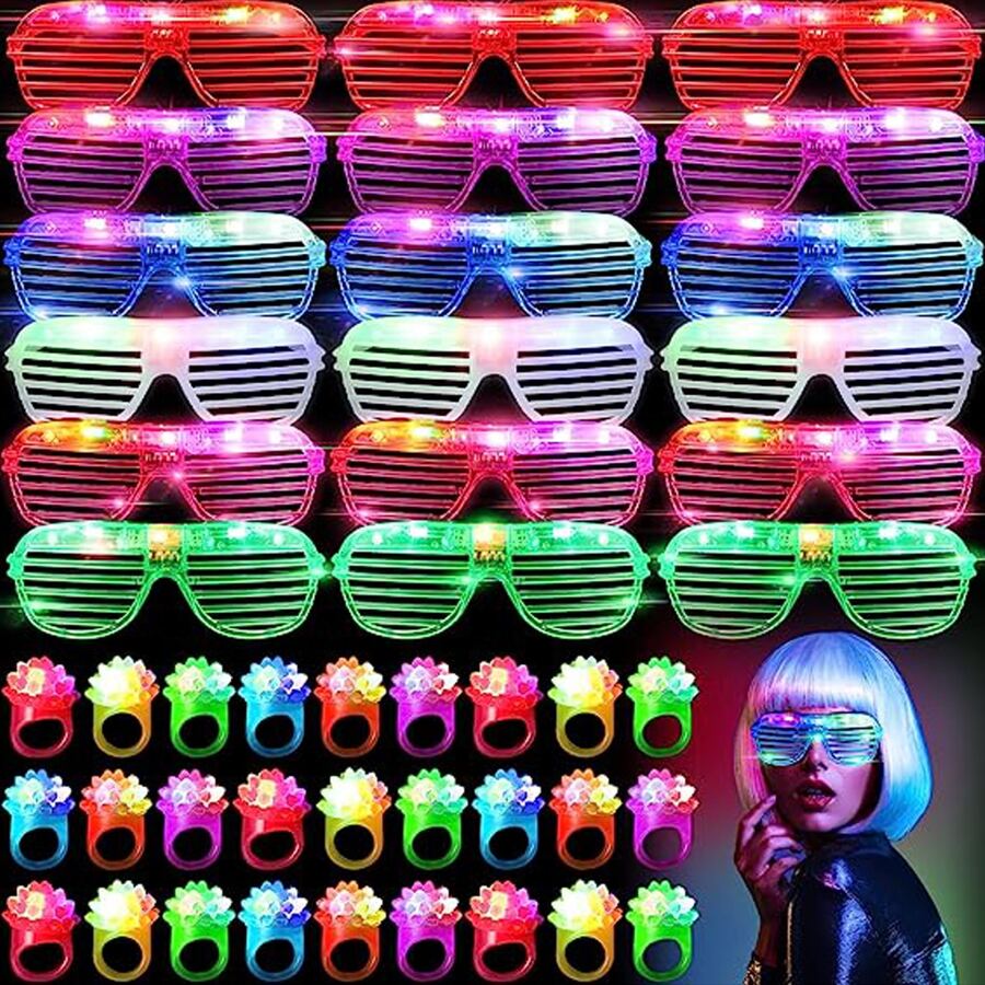 Glow In The Dark Party Glasses - 10-50 STKS LED-bril Oplichtende bril 6