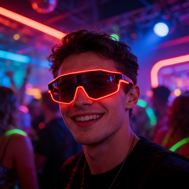 Glow In The Dark Party Glasses - Coole winddichte LED-knipperende bril, oplichtende bril,