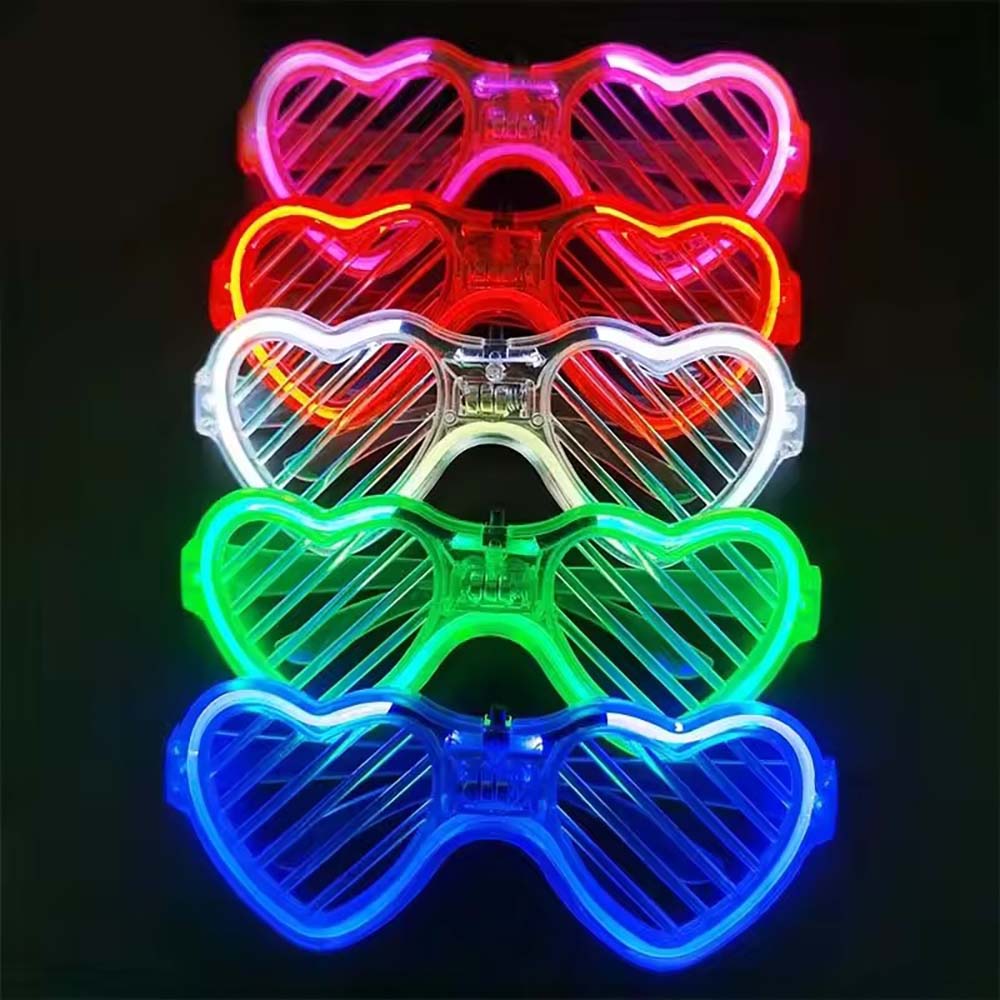 Glow In The Dark Party Glasses - 10/20/50 stuks Glow-in-the-dark brillen, hartvormige LED-verlichte
