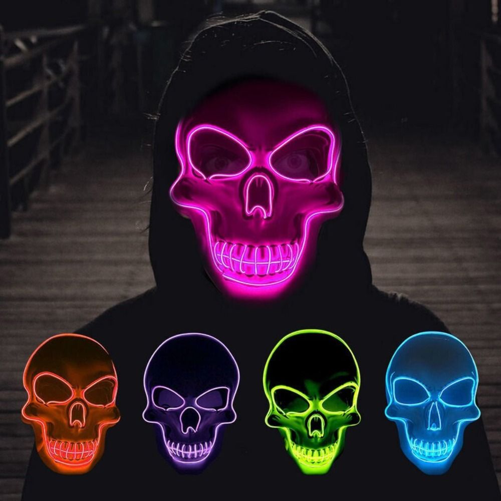 Led Purge Mask Halloween - Mode Horror Halloween Schedelmasker LED-licht Cosplaykostuum