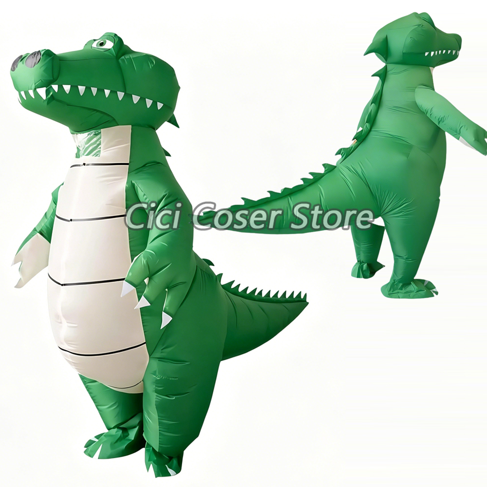 Inflatable Dinosaur Costume Adult - Anime Halloween Cosplay Opblaasbaar Krokodil Dinosaurus