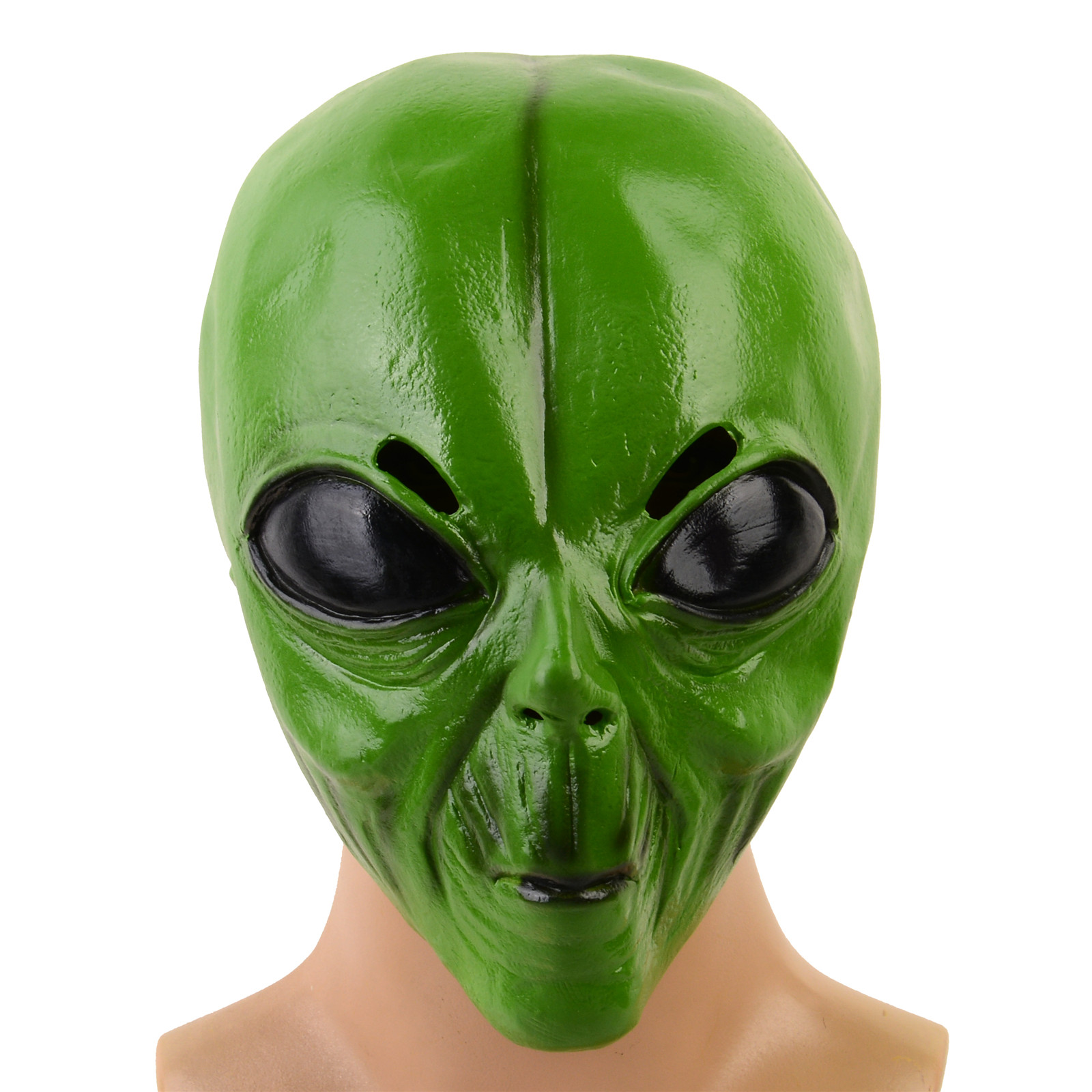 Latex Alien Mask Realistic - 1 stuk realistisch latex groen alien