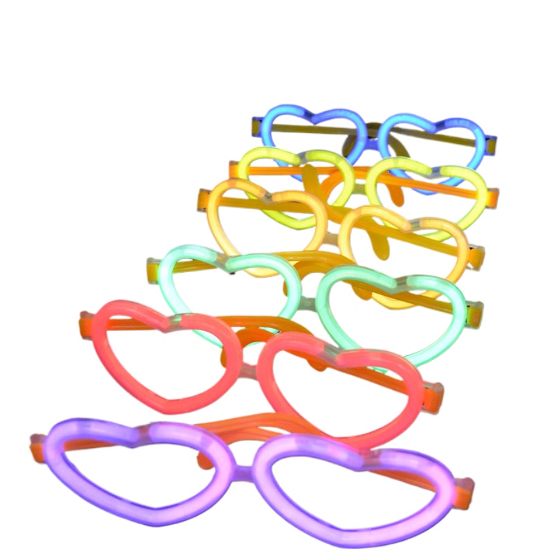 Glow In The Dark Party Glasses - 20 sets feestelijke doe-het-zelf lichtgevende hartbrillen
