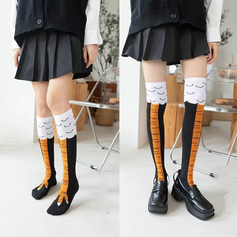 Funny Chicken Leg Socks - 1/2/3 Stuks Grappige Kippenpoot Kous Over-Knie