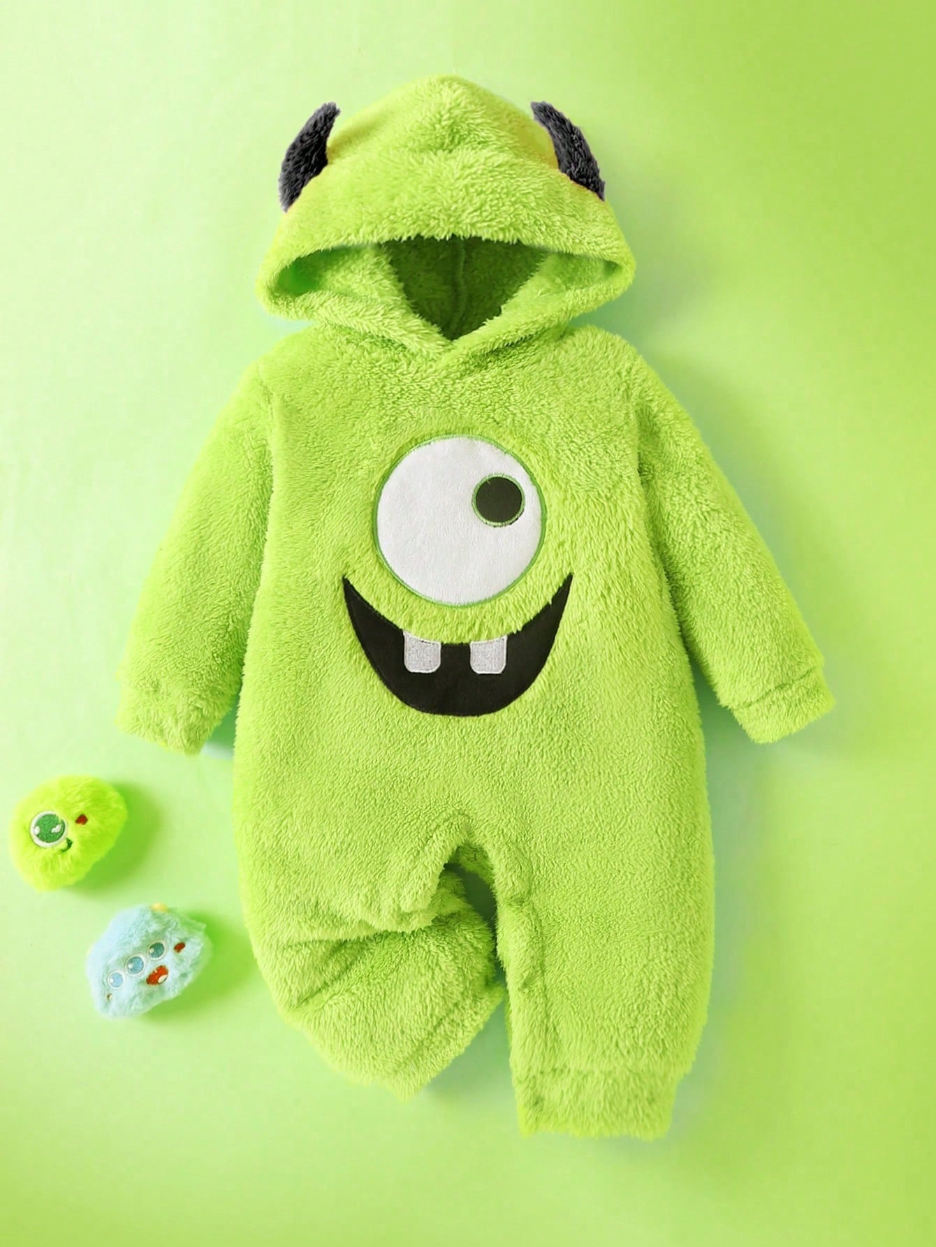 Spiderman Jumpsuit Kids - Babyjongen monster geborduurde demonenoor-muts pluche jumpsuit