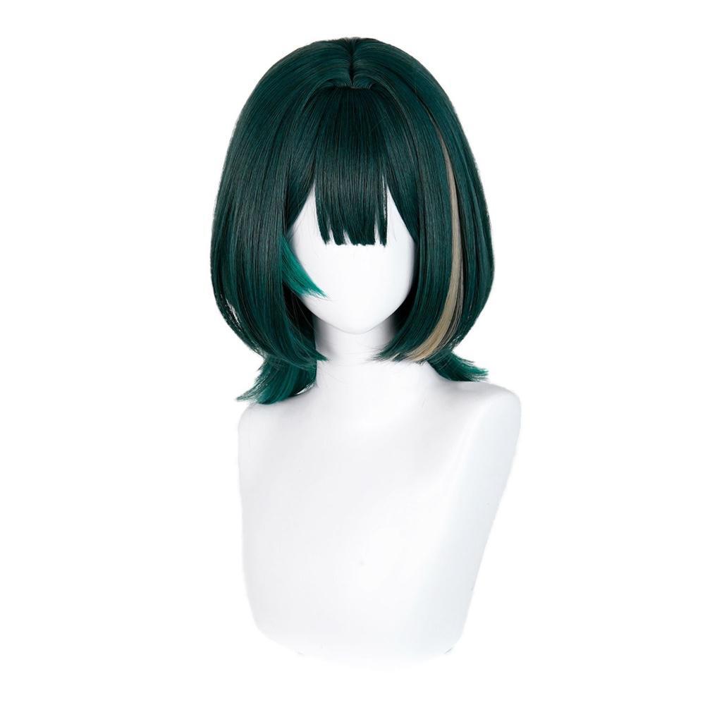 Anime Cosplay Wig Heat Resistant - Anime Nefer Cosplay Pruik Groene Hoogtepunten