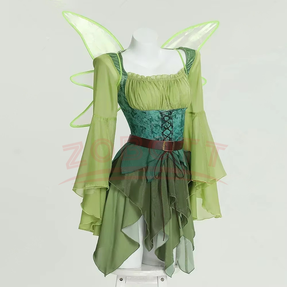 Medieval Renaissance Dress Women - Dames Elf Middeleeuwse Groene Fee Jurk