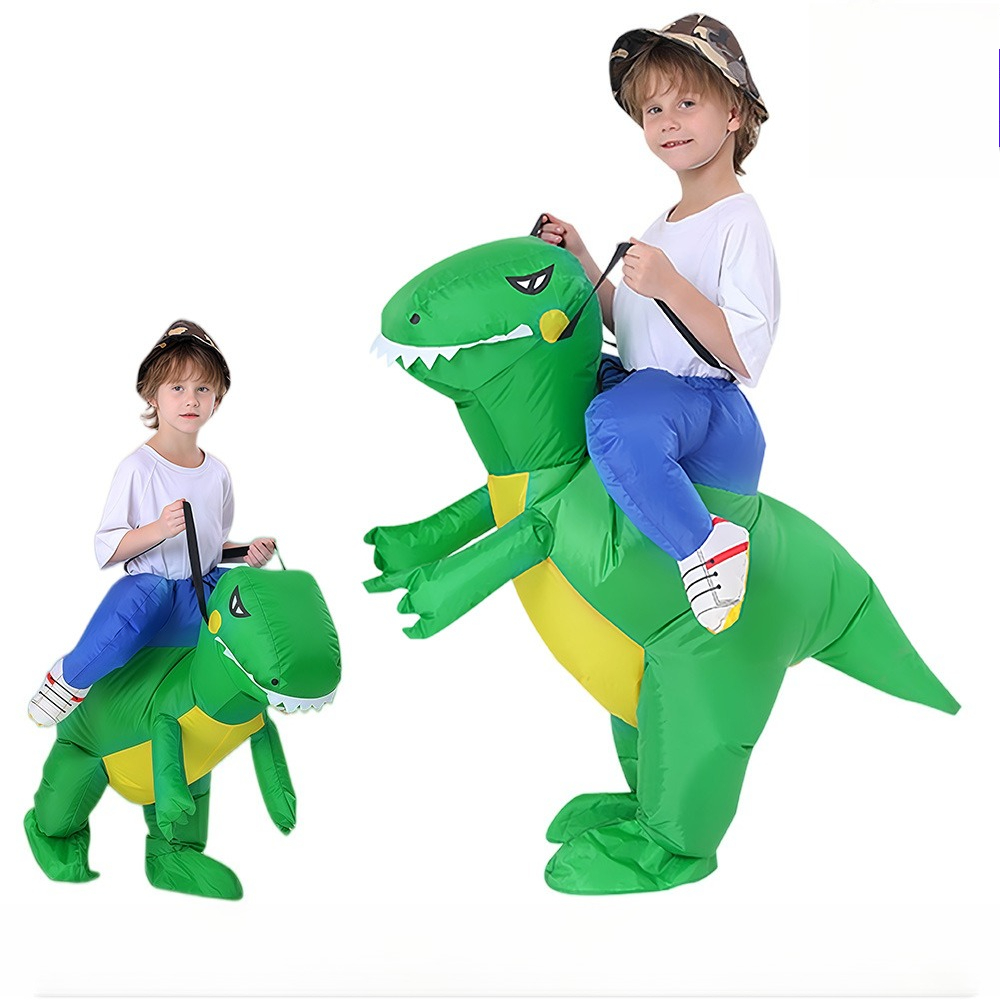 Costumes - ZOETOPKID Opblaasbaar Groen Dinosaurus Kostuum, Rijdino