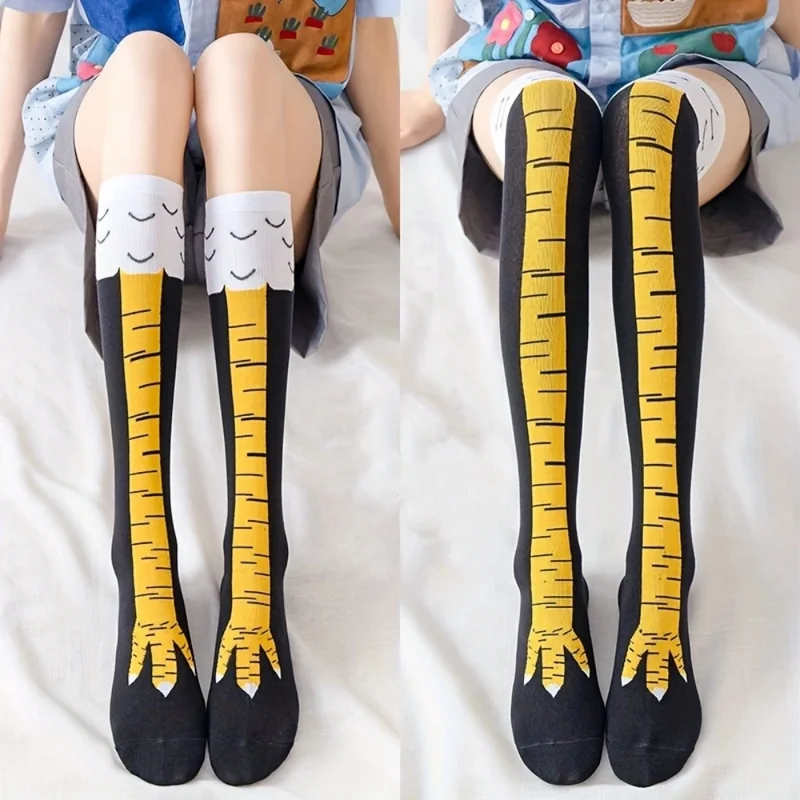 Funny Chicken Leg Socks - 1/2 paar Kippenpootjes Lange Sokken Dames