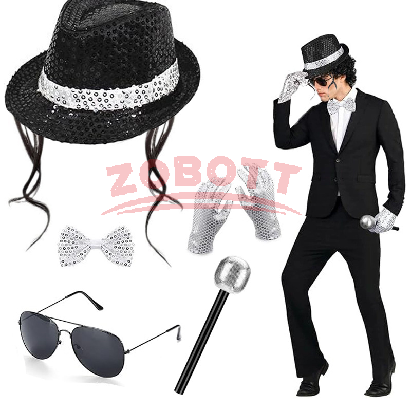 Spiderman Jumpsuit Kids - Michael Jackson kostuumaccessoireset - Fedora-hoed met
