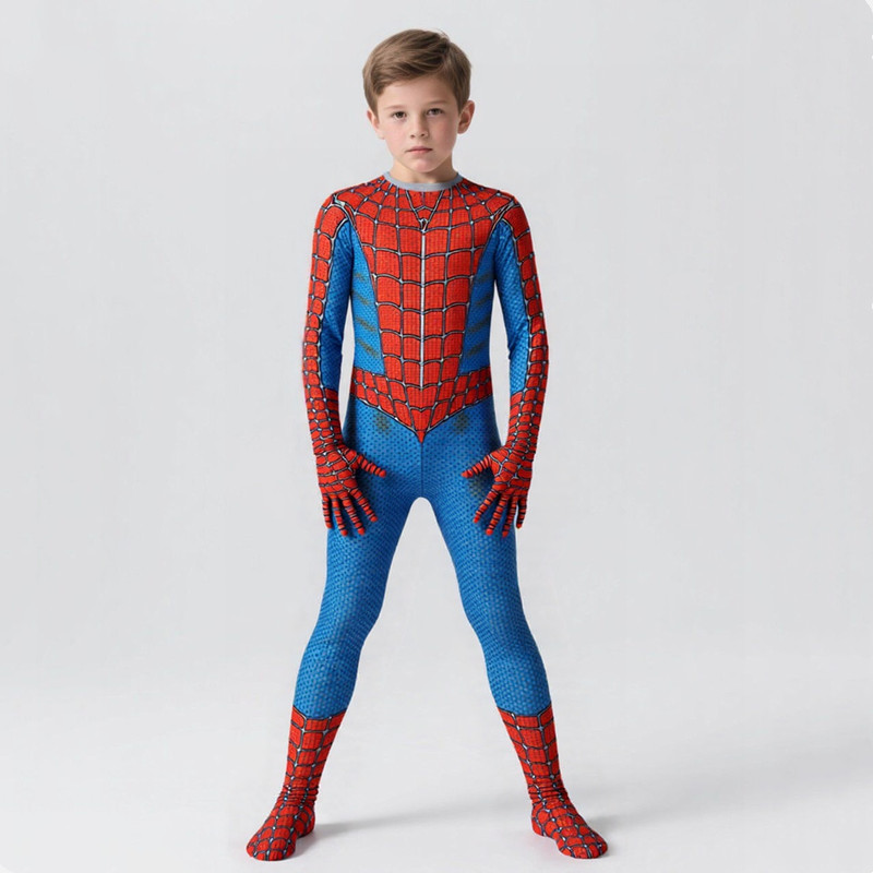 Spiderman Jumpsuit Kids - Unisex Kids Superheld Kostuum Mesh Jumpsuit