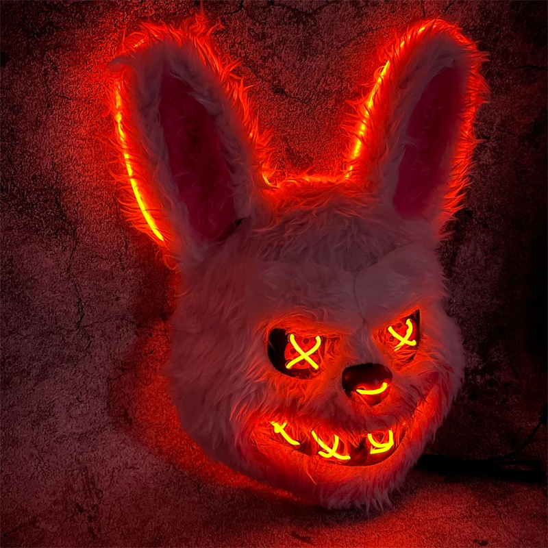 Led Purge Mask Halloween - Bunny Masker Maskerade LED Konijn Beer