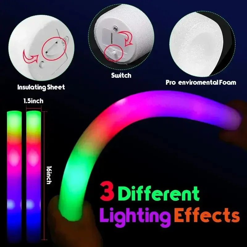 30 stuks schuimglowsticks met  - Flashing Led Foam Sticks Party recensie en prijs