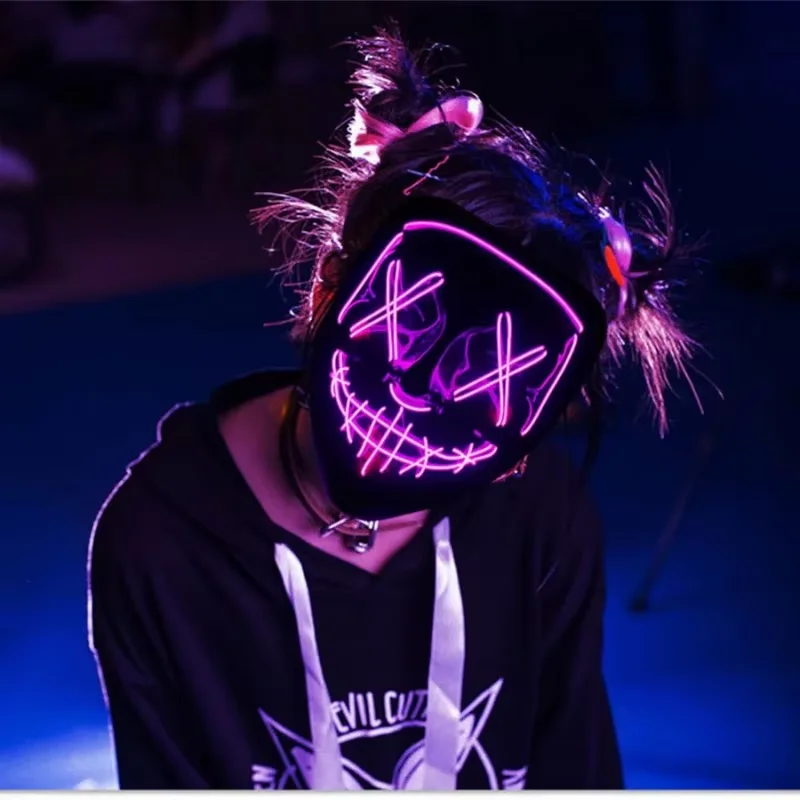 Draadloze Neon LED Purge Mask  - Led Purge Mask Halloween recensie en prijs
