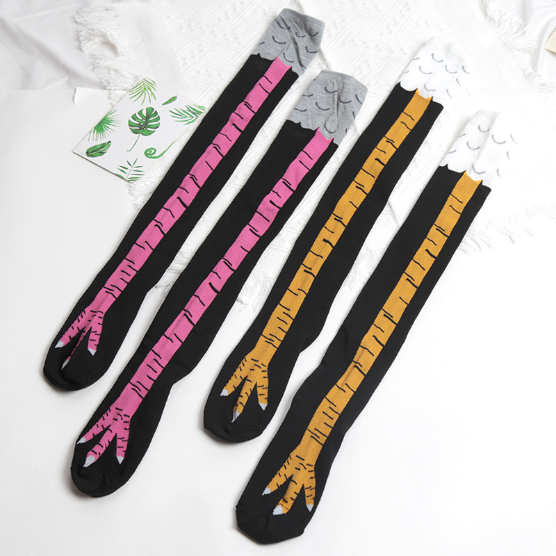 1Pairs Vrouwen Print Kniekouse - Funny Chicken Leg Socks recensie en prijs