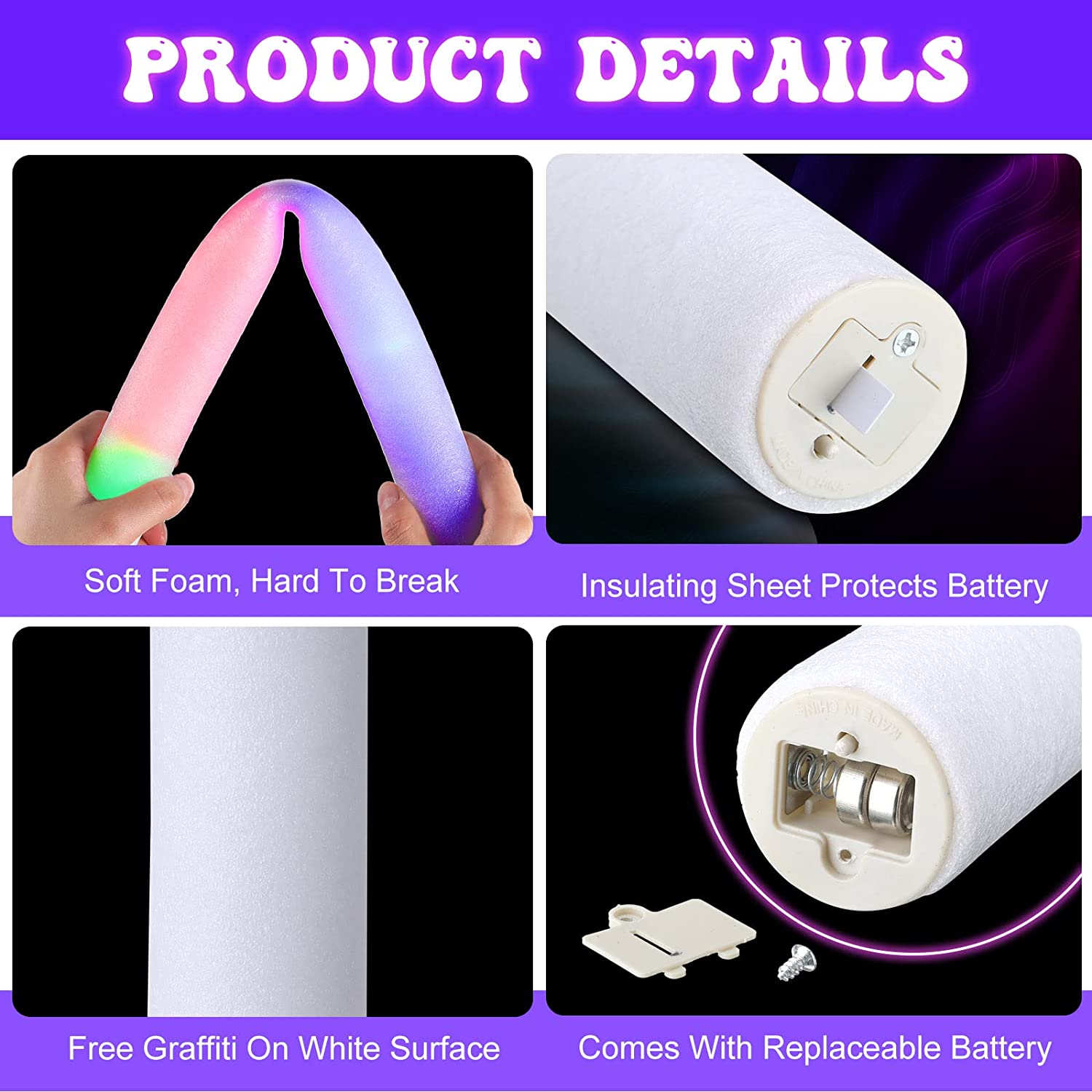 30/60 Stuks Led Glow Foam Stic - Flashing Led Foam Sticks Party recensie en prijs