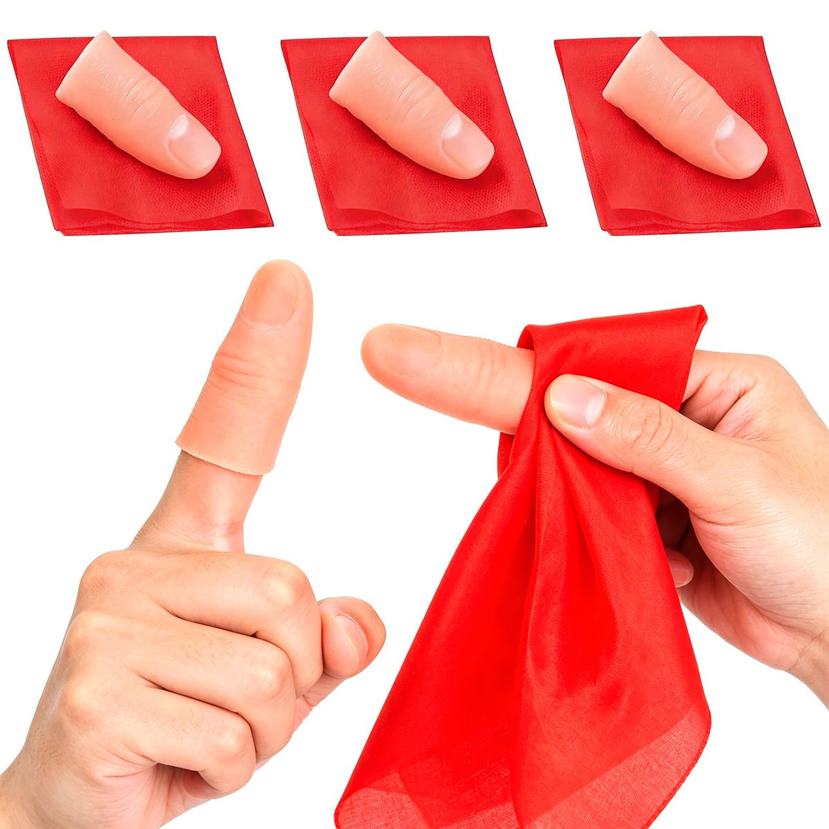 3set Scarf-Vanish Magic Thumb  - Thumb Tip Magic Trick Set recensie en prijs