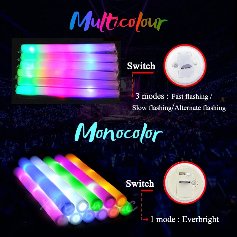 1/15/30 stuks kleurrijke knipp - Flashing Led Foam Sticks Party recensie en prijs