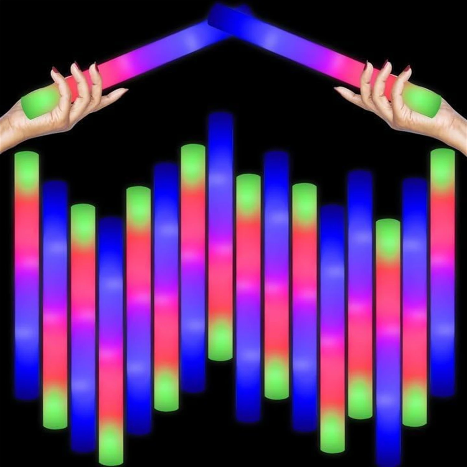 50 stuks LED Foam Glow Sticks  - Flashing Led Foam Sticks Party recensie en prijs
