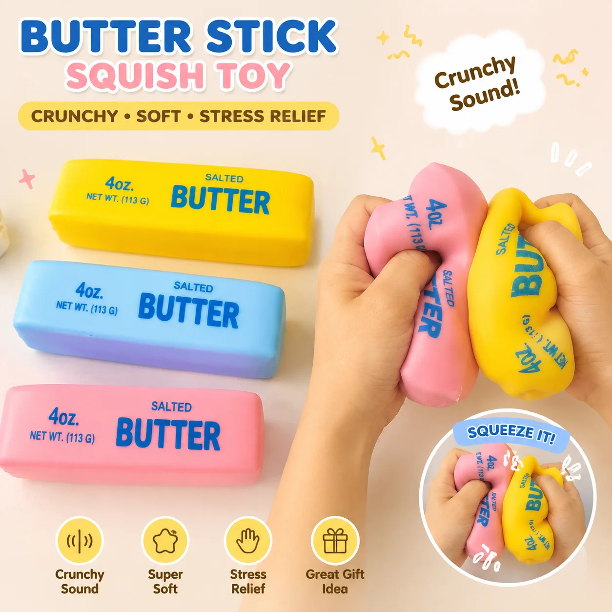Realistisch boterstaafje squis - Novelty Gifts recensie en prijs