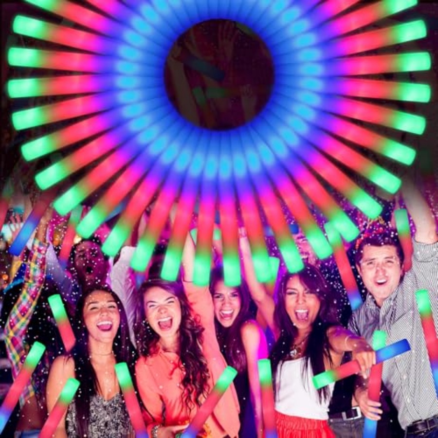 70 stuks LED schuim glowsticks - Flashing Led Foam Sticks Party recensie en prijs