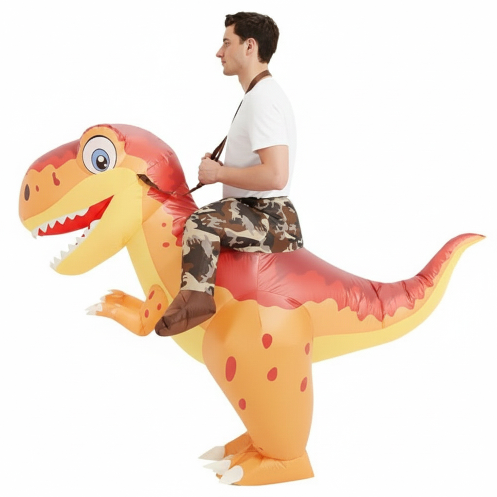 Opblaasbaar dinosaurusrijdend  - Costumes recensie en prijs