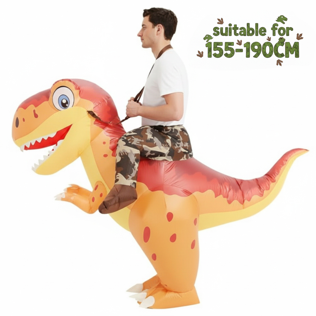 Opblaasbaar dinosaurusrijdend  - Costumes recensie en prijs