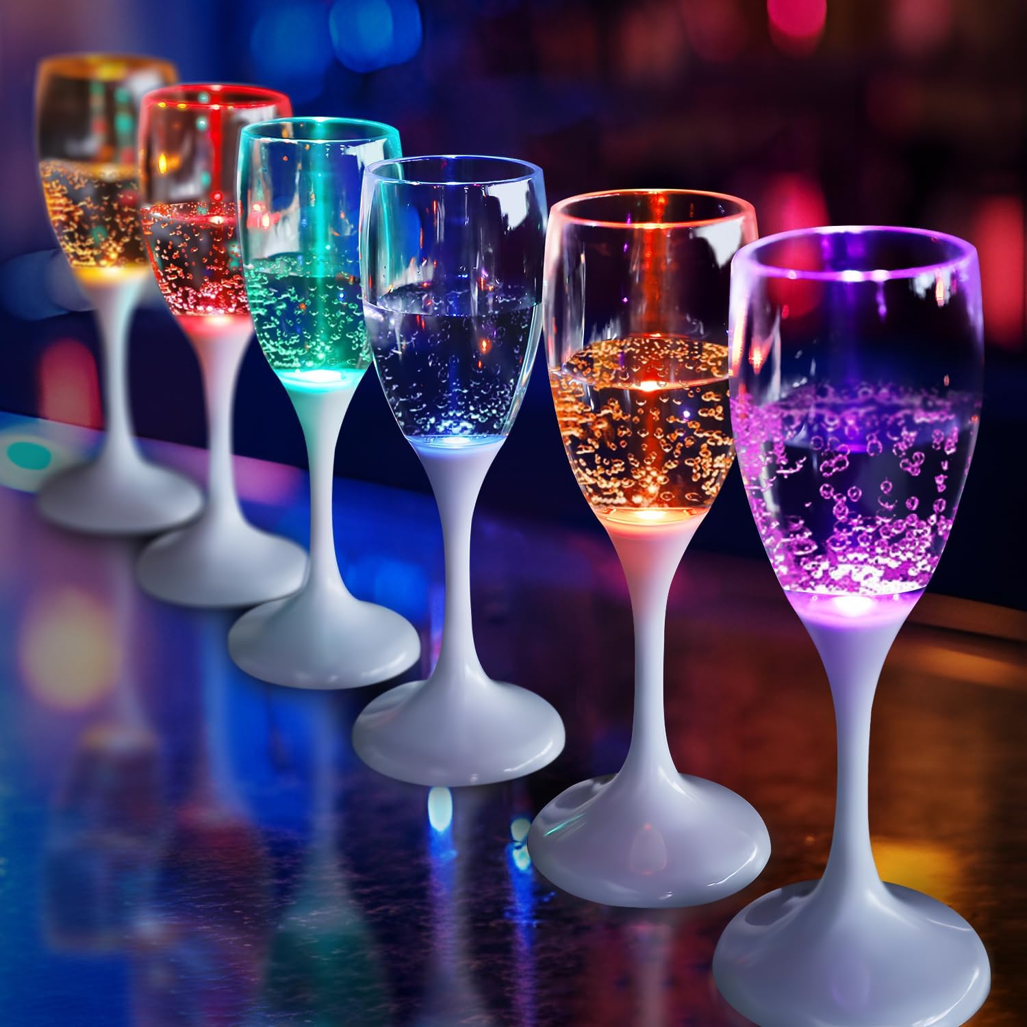 6 stuks LED-lichtgevende champ - Glow In The Dark Party Glasses recensie en prijs