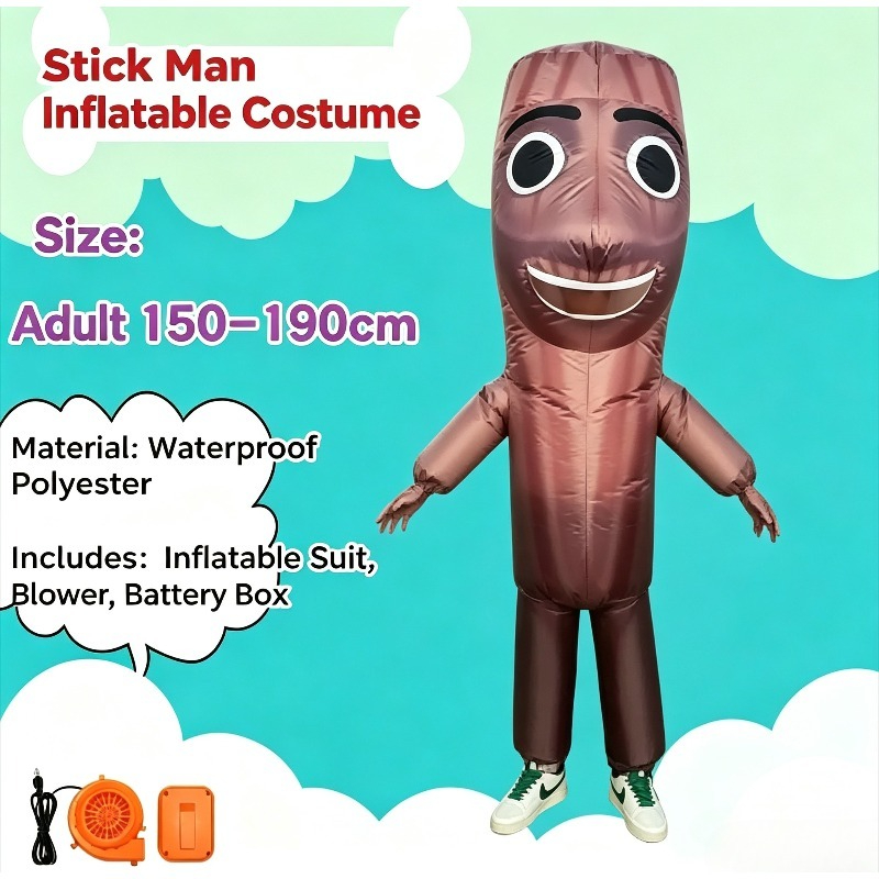 Lange houten stokman opblaasba - Inflatable Dinosaur Costume Adult recensie en prijs
