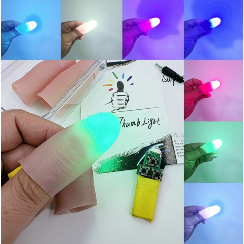 7-kleuren lichtpaar set Oplade - Thumb Tip Magic Trick Set recensie en prijs